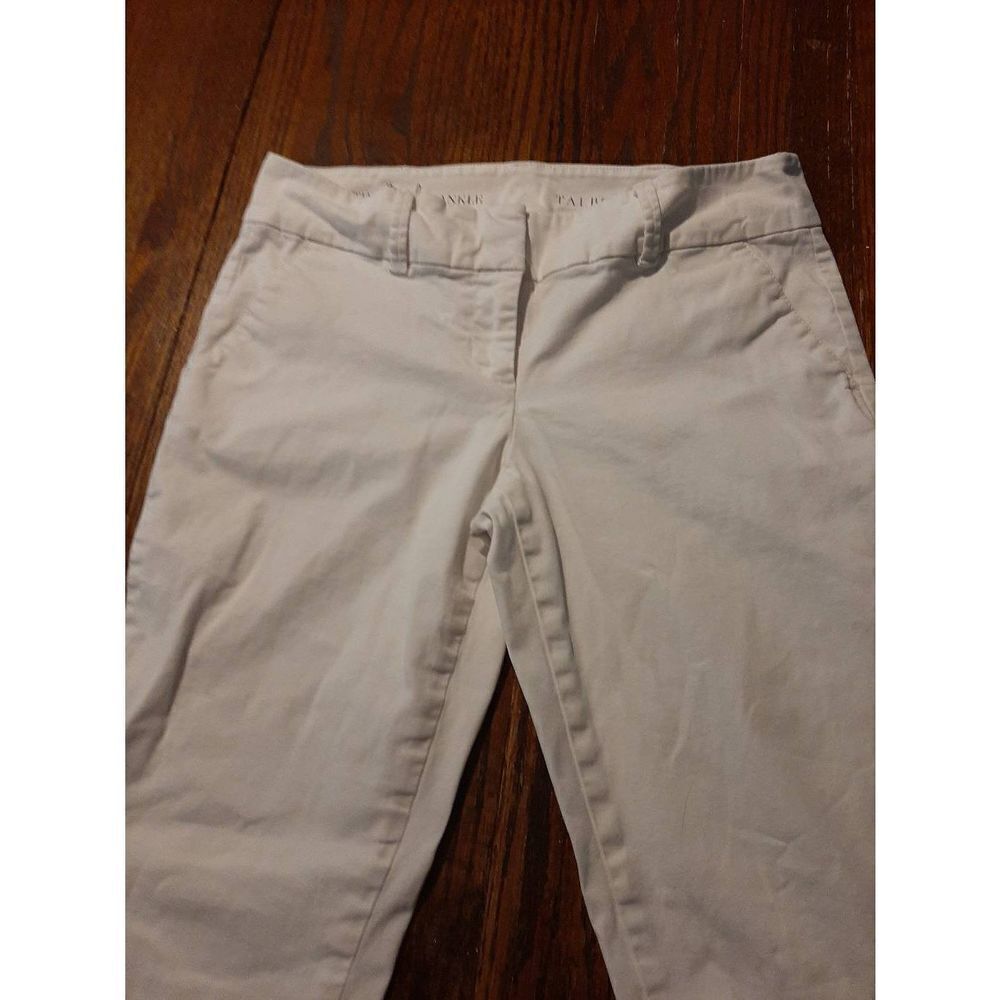 4P Petite Talbots Daily Ankle Pants White Pockets Belt Loops Mid Rise Casual - Picture 2 of 4